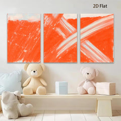 2D flat 1pc vibrant crimson abstract strokes canvas wall art modern farmhouse living room bedroom decor gallery wrapped ready to hang minimalist statement piece