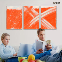 2D flat 1pc vibrant crimson abstract strokes canvas wall art modern farmhouse living room bedroom decor gallery wrapped ready to hang minimalist statement piece
