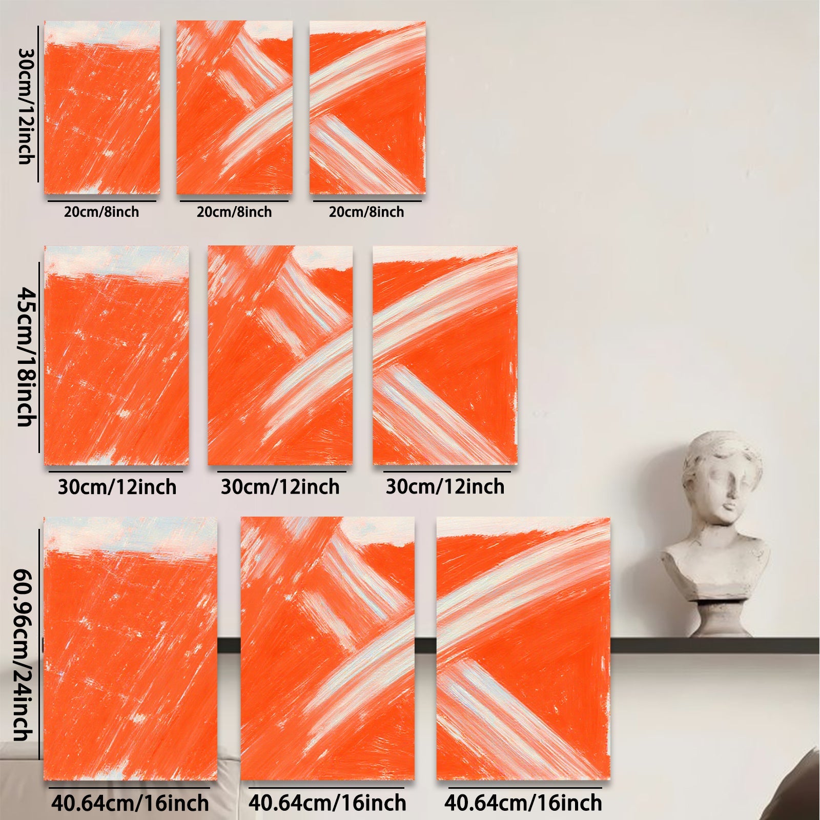 2D flat 1pc vibrant crimson abstract strokes canvas wall art modern farmhouse living room bedroom decor gallery wrapped ready to hang minimalist statement piece