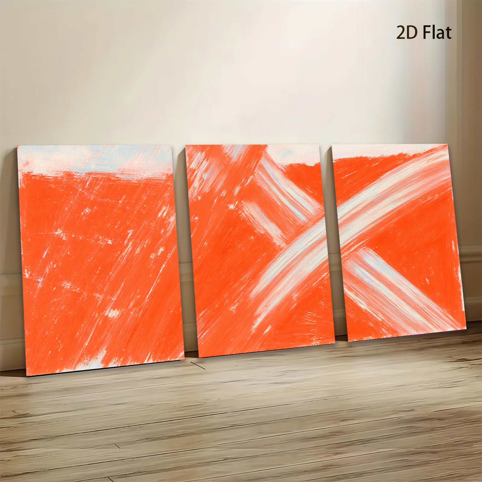 2D flat 1pc vibrant crimson abstract strokes canvas wall art modern farmhouse living room bedroom decor gallery wrapped ready to hang minimalist statement piece