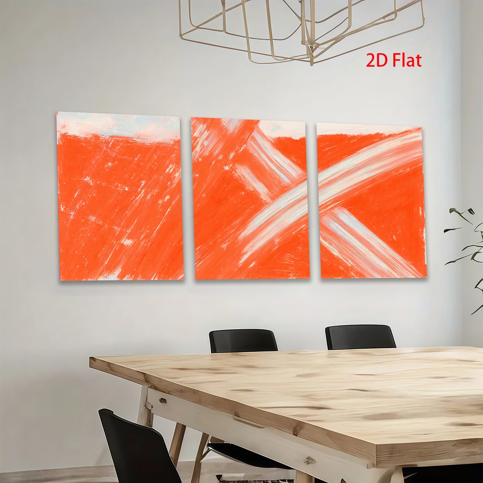 2D flat 1pc vibrant crimson abstract strokes canvas wall art modern farmhouse living room bedroom decor gallery wrapped ready to hang minimalist statement piece