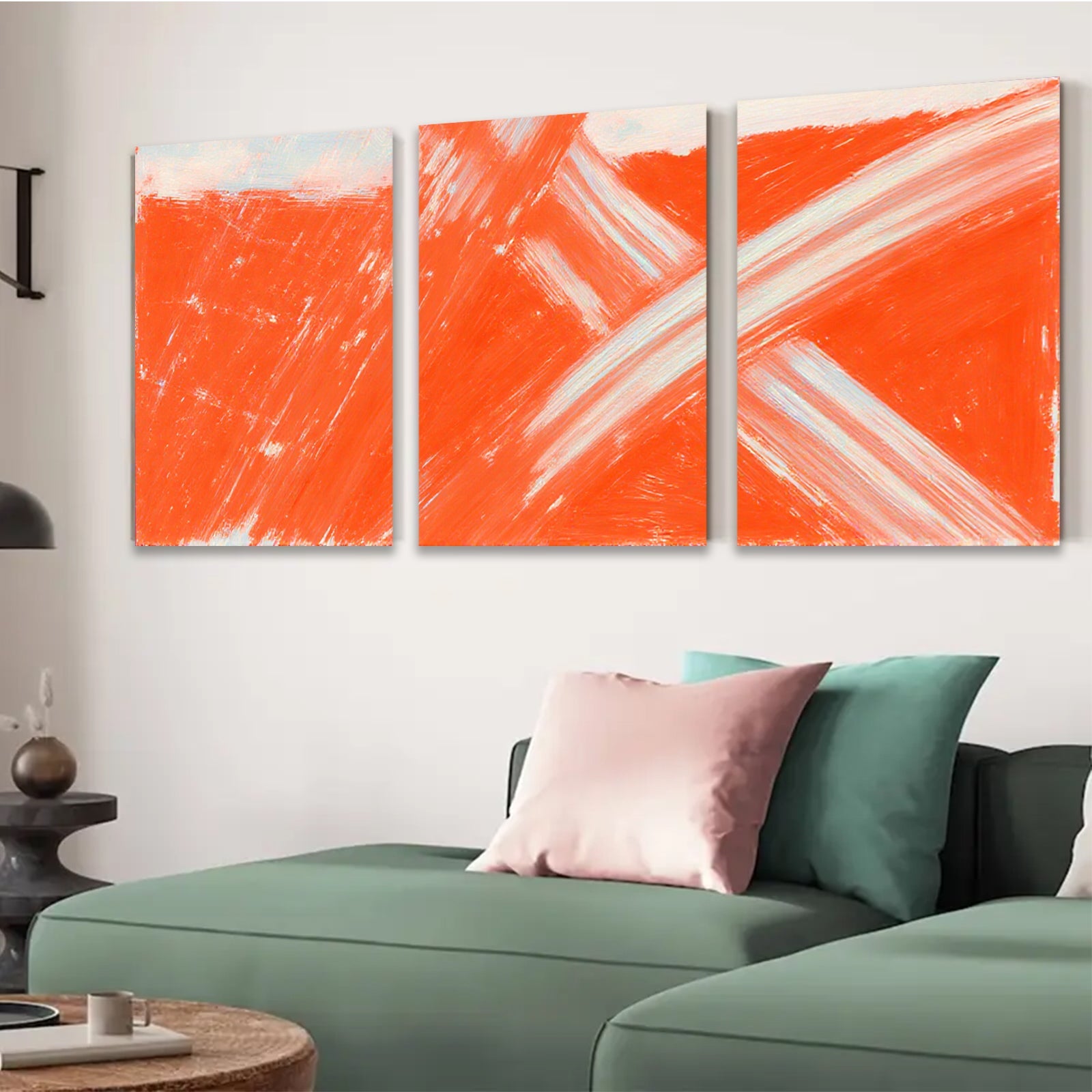 2D flat 1pc vibrant crimson abstract strokes canvas wall art modern farmhouse living room bedroom decor gallery wrapped ready to hang minimalist statement piece