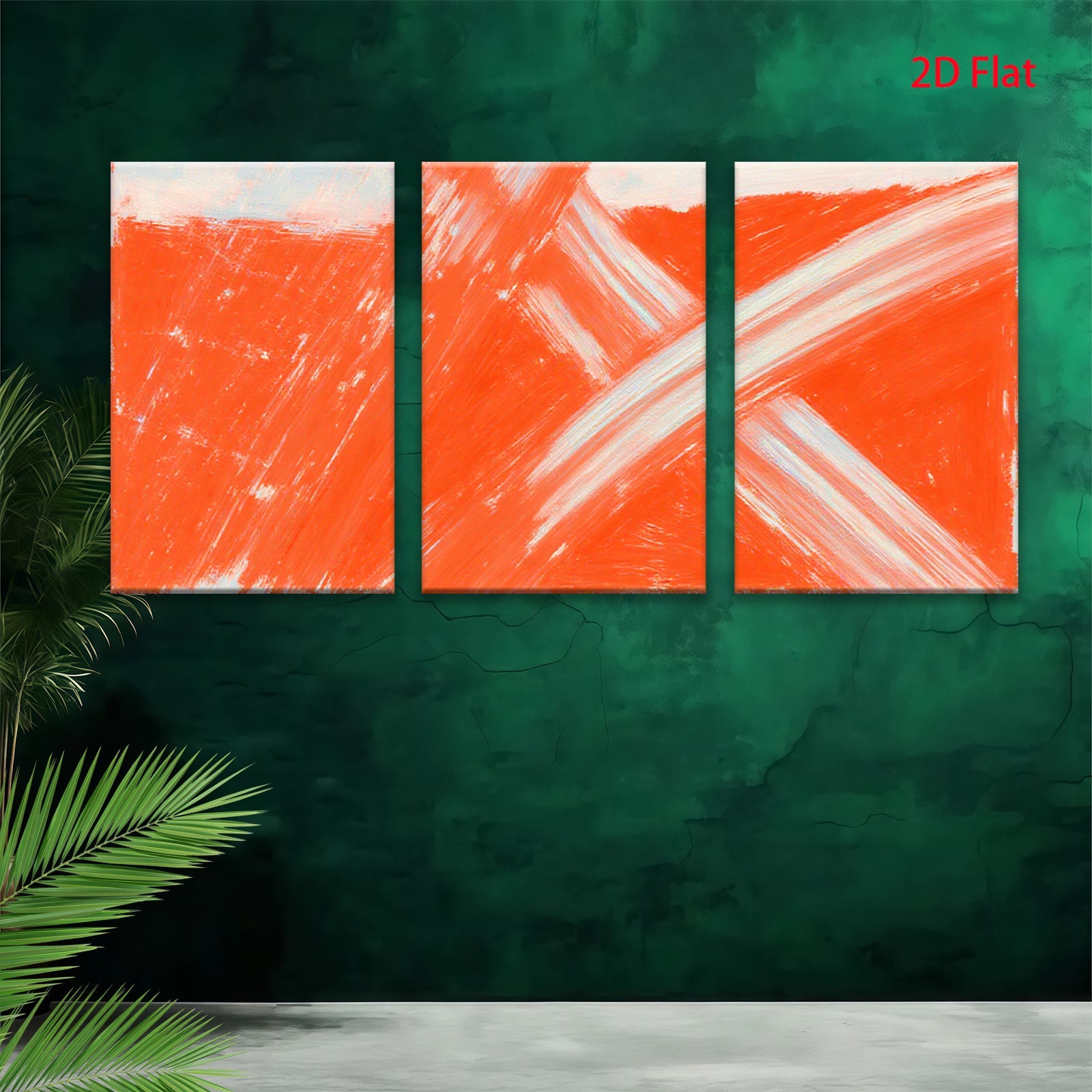 2D flat 1pc vibrant crimson abstract strokes canvas wall art modern farmhouse living room bedroom decor gallery wrapped ready to hang minimalist statement piece