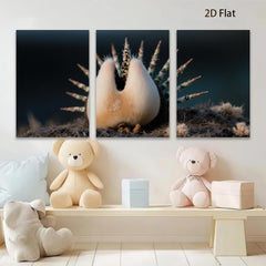 2D flat 1pc vibrant desert bloom prickly pear cactus botanical wall art modern farmhouse living room decor gallery wrapped canvas prints cozy rustic chic