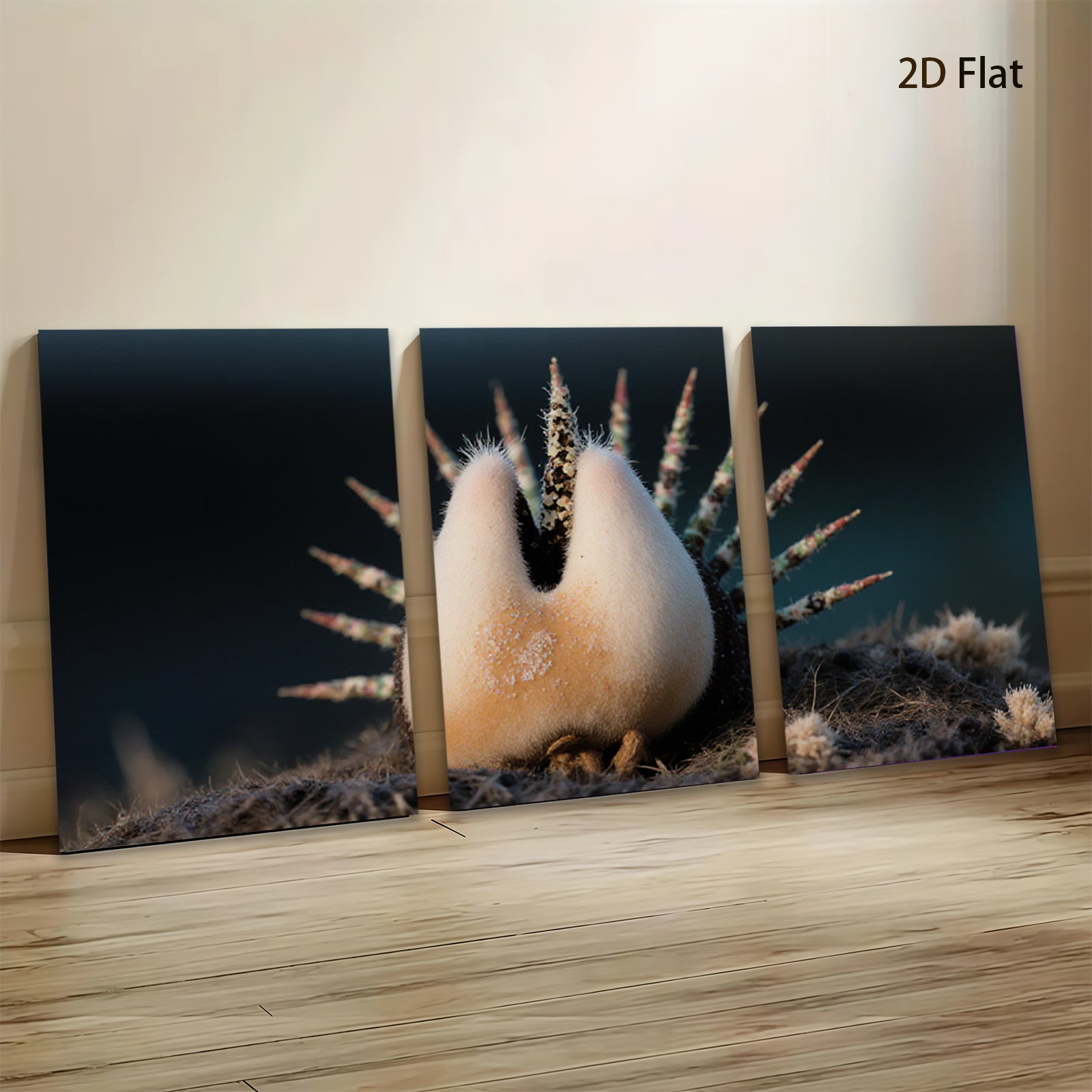 2D flat 1pc vibrant desert bloom prickly pear cactus botanical wall art modern farmhouse living room decor gallery wrapped canvas prints cozy rustic chic