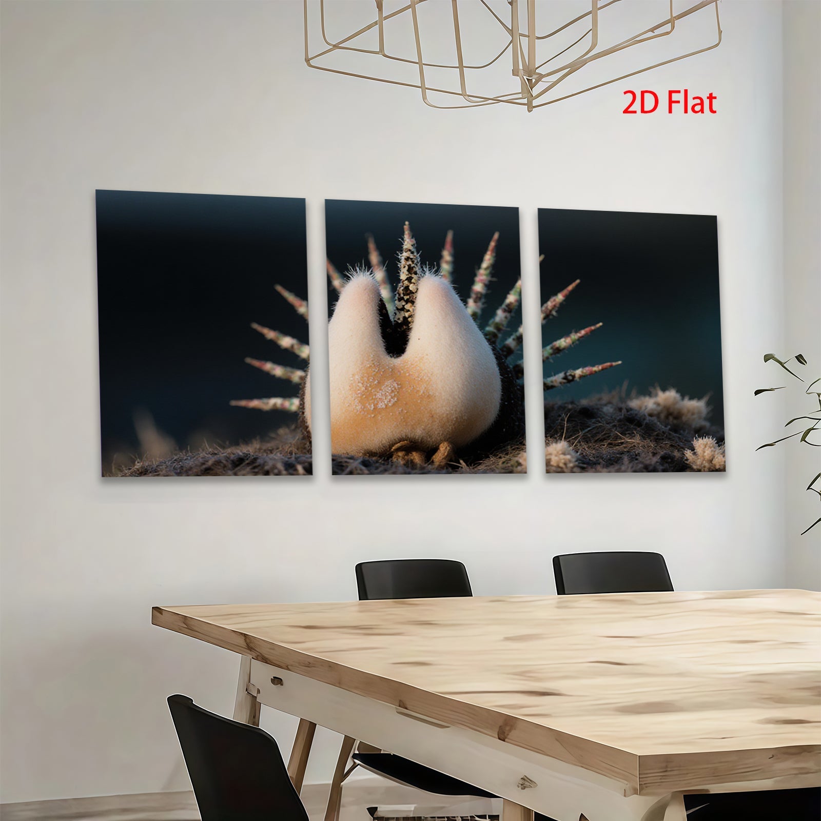 2D flat 1pc vibrant desert bloom prickly pear cactus botanical wall art modern farmhouse living room decor gallery wrapped canvas prints cozy rustic chic