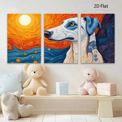2D flat 1pc vibrant dog portrait wall art for living room bedroom home decor farmhouse style gallery wrapped canvas prints modern minimalist