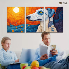 2D flat 1pc vibrant dog portrait wall art for living room bedroom home decor farmhouse style gallery wrapped canvas prints modern minimalist
