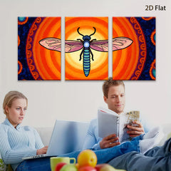 2D flat 1pc vibrant dragonfly wall art for living room bedroom decor farmhouse style modern botanical prints gallery wrapped canvas timeless statement piece