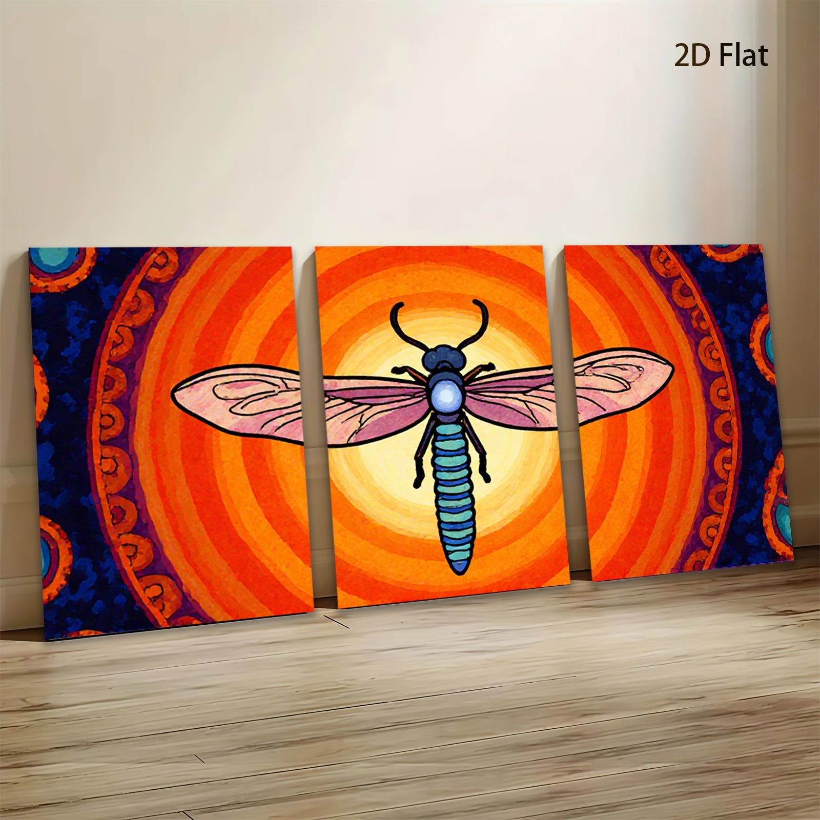 2D flat 1pc vibrant dragonfly wall art for living room bedroom decor farmhouse style modern botanical prints gallery wrapped canvas timeless statement piece