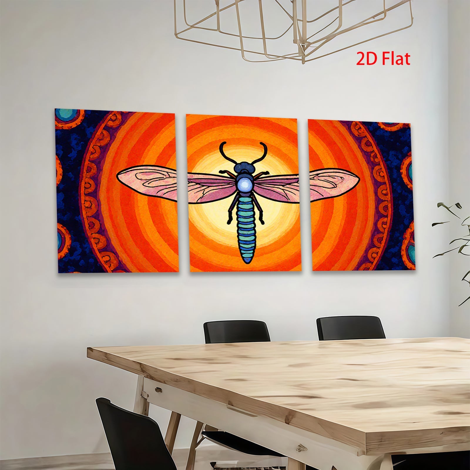 2D flat 1pc vibrant dragonfly wall art for living room bedroom decor farmhouse style modern botanical prints gallery wrapped canvas timeless statement piece