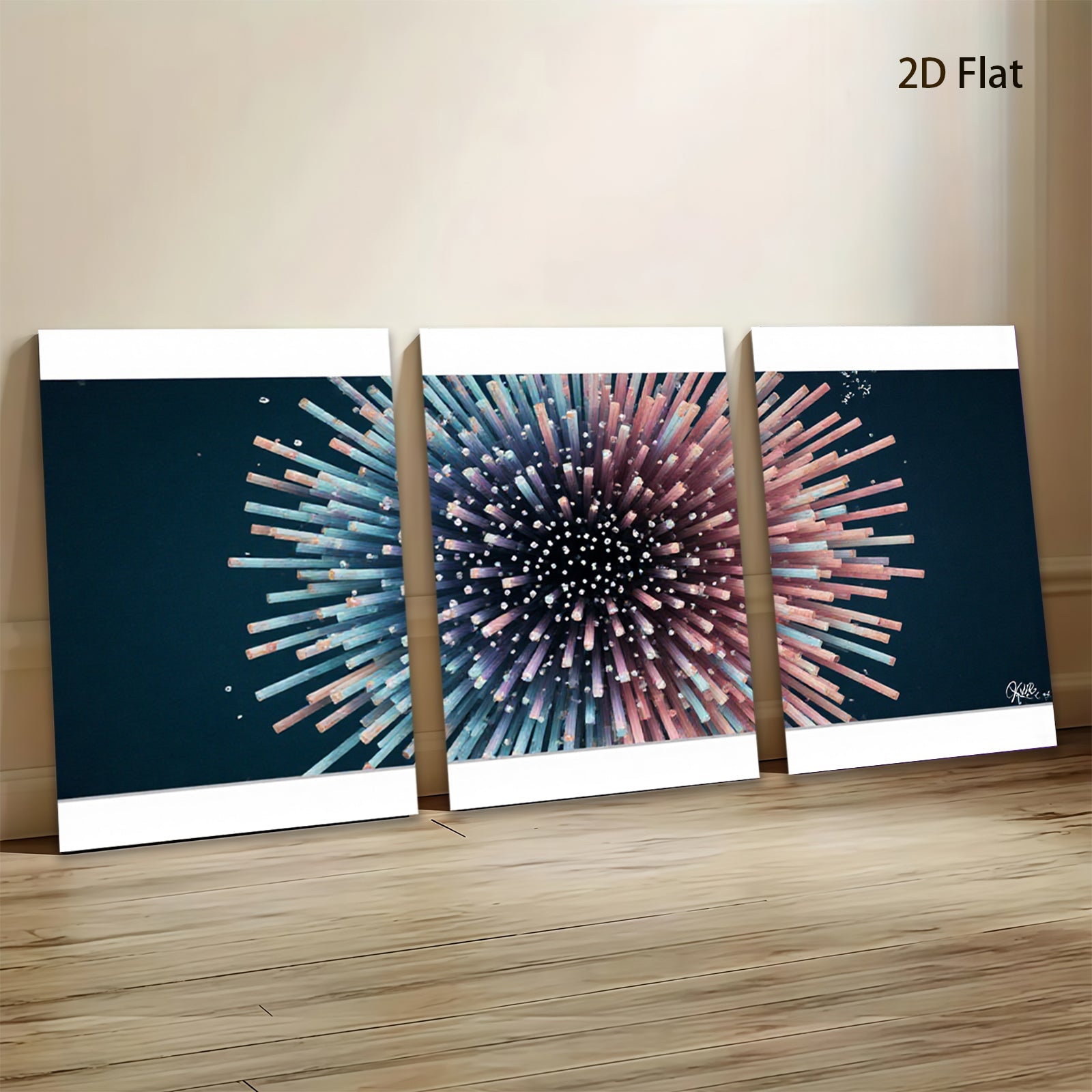 2D flat 1pc vibrant explosion abstract art modern wall decor for living room bedroom office farmhouse gallery wrapped canvas prints ready to hang stylish statement piece