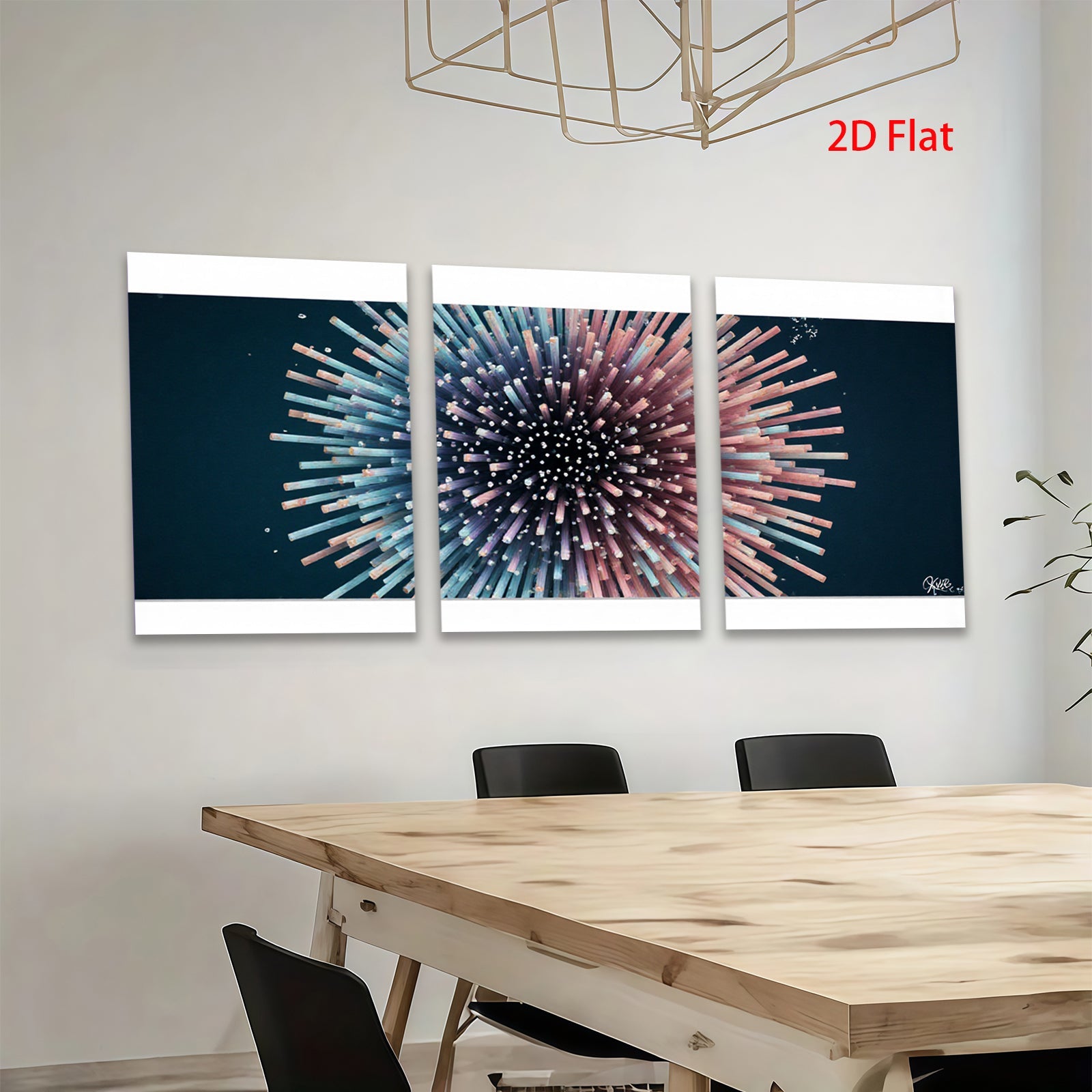 2D flat 1pc vibrant explosion abstract art modern wall decor for living room bedroom office farmhouse gallery wrapped canvas prints ready to hang stylish statement piece