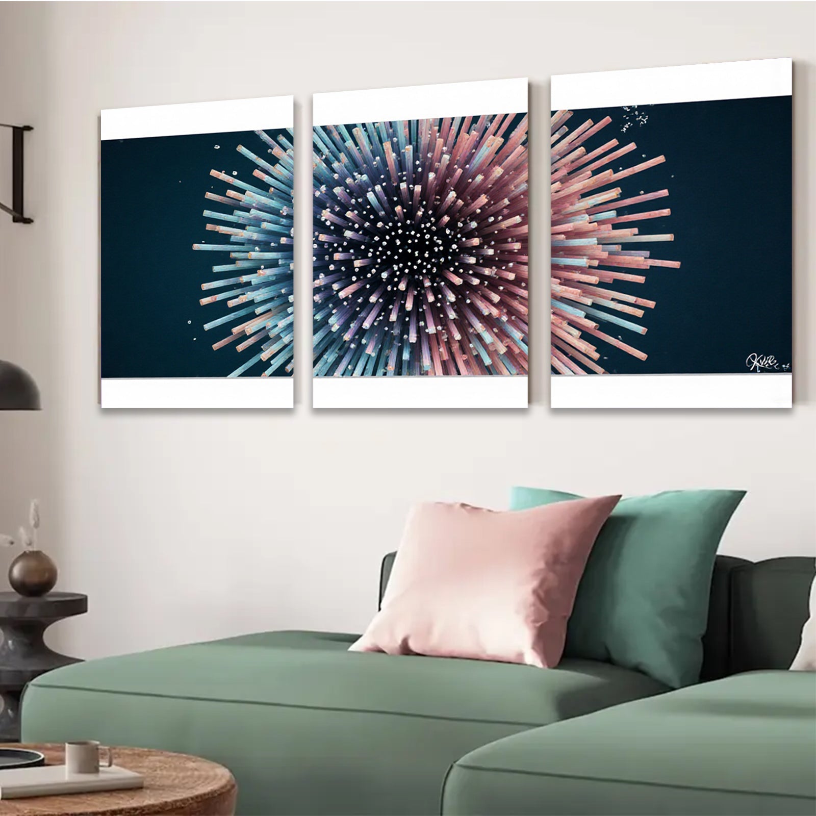 2D flat 1pc vibrant explosion abstract art modern wall decor for living room bedroom office farmhouse gallery wrapped canvas prints ready to hang stylish statement piece