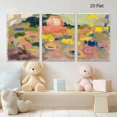 2D flat 1pc vibrant floral abstract canvas wall art for living room bedroom home decor farmhouse style gallery wrapped