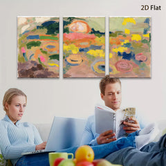 2D flat 1pc vibrant floral abstract canvas wall art for living room bedroom home decor farmhouse style gallery wrapped