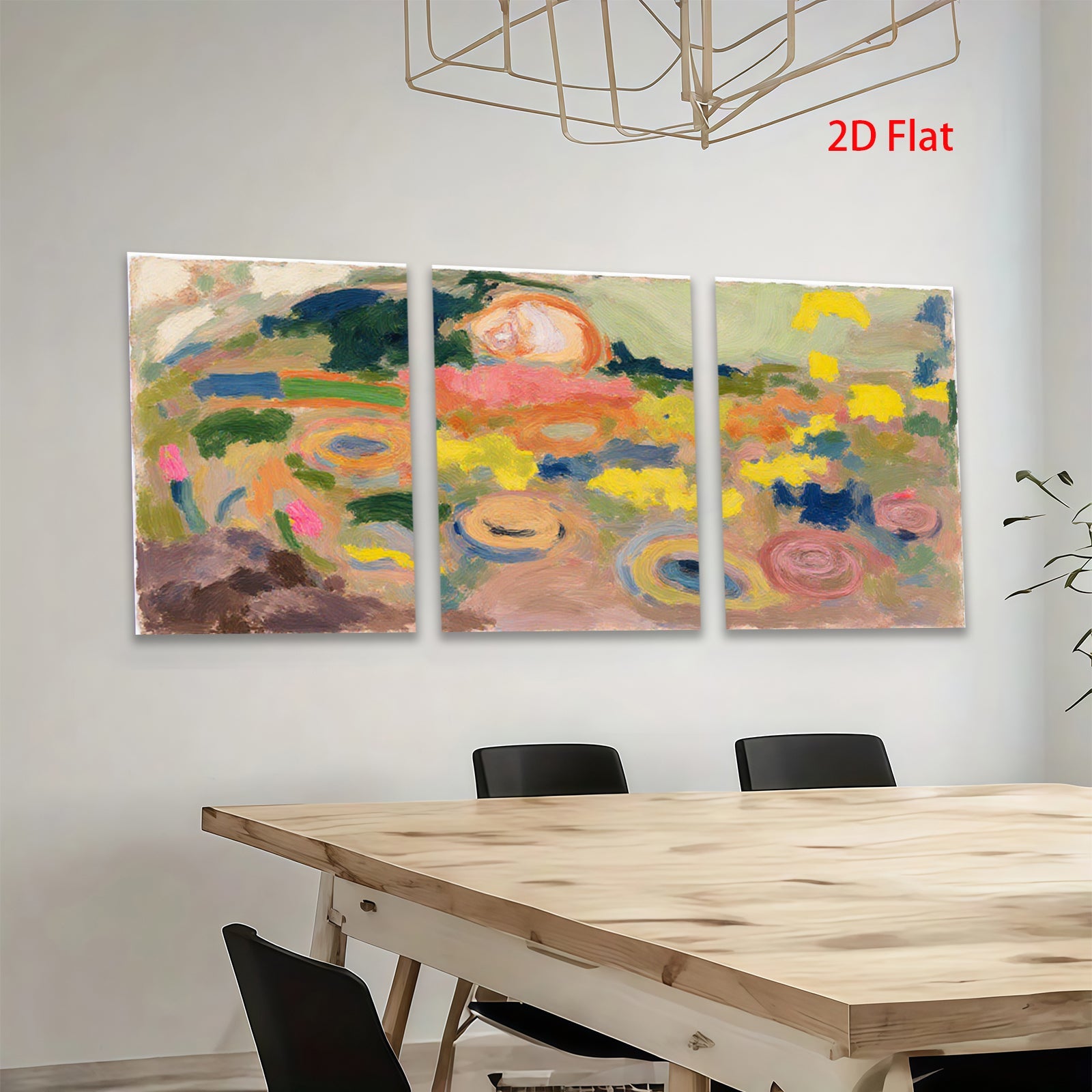 2D flat 1pc vibrant floral abstract canvas wall art for living room bedroom home decor farmhouse style gallery wrapped