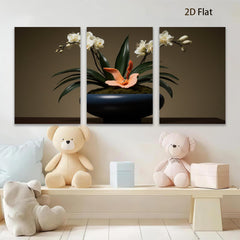 2D flat 1pc vibrant floral arrangement botanical wall art home decor living room bedroom gallery wrapped canvas prints farmhouse style modern minimalist chic