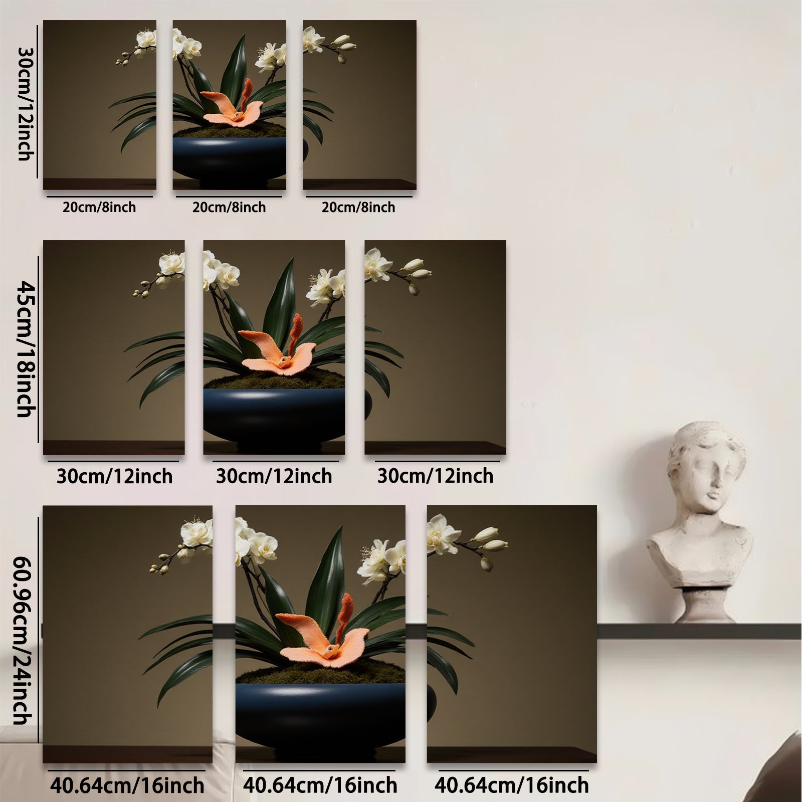 2D flat 1pc vibrant floral arrangement botanical wall art home decor living room bedroom gallery wrapped canvas prints farmhouse style modern minimalist chic