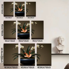 2D flat 1pc vibrant floral arrangement botanical wall art home decor living room bedroom gallery wrapped canvas prints farmhouse style modern minimalist chic