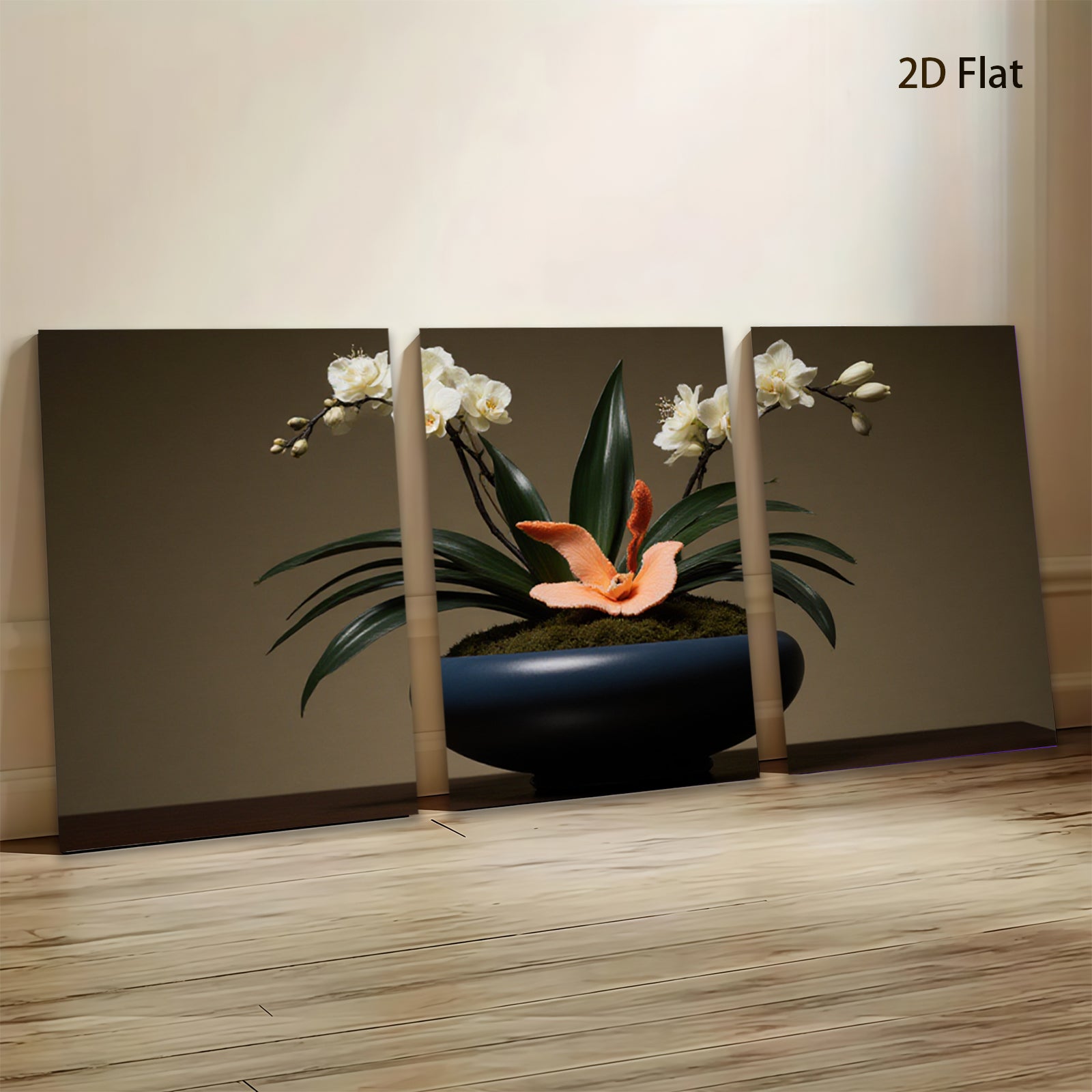 2D flat 1pc vibrant floral arrangement botanical wall art home decor living room bedroom gallery wrapped canvas prints farmhouse style modern minimalist chic