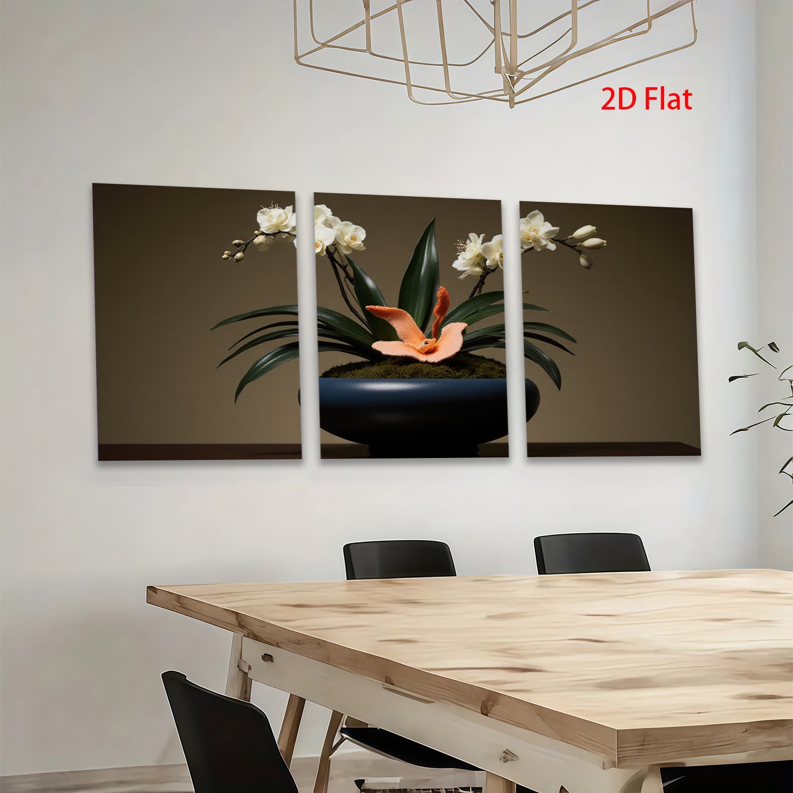 2D flat 1pc vibrant floral arrangement botanical wall art home decor living room bedroom gallery wrapped canvas prints farmhouse style modern minimalist chic