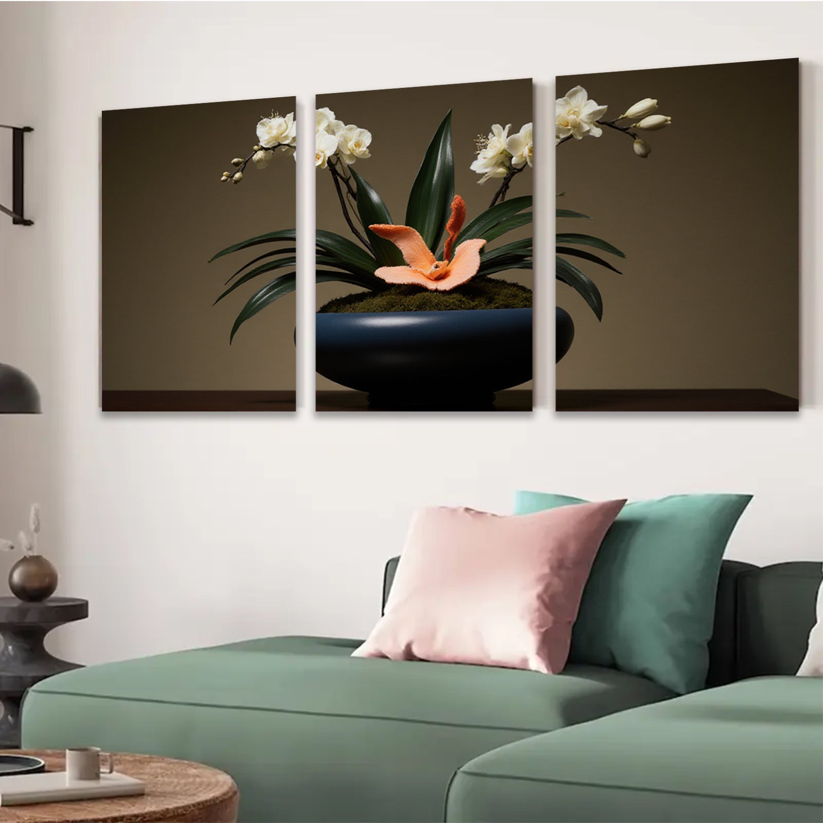 2D flat 1pc vibrant floral arrangement botanical wall art home decor living room bedroom gallery wrapped canvas prints farmhouse style modern minimalist chic