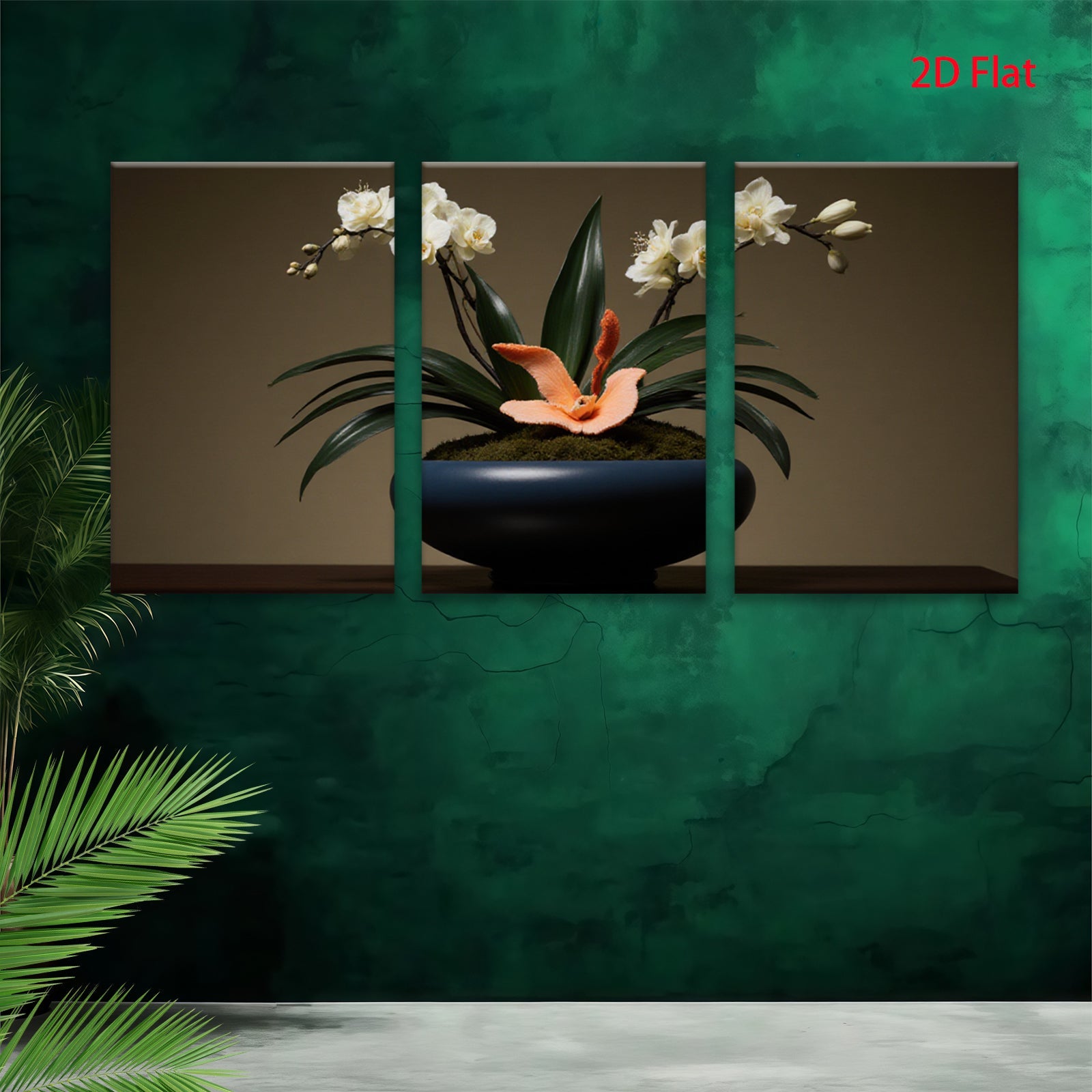 2D flat 1pc vibrant floral arrangement botanical wall art home decor living room bedroom gallery wrapped canvas prints farmhouse style modern minimalist chic