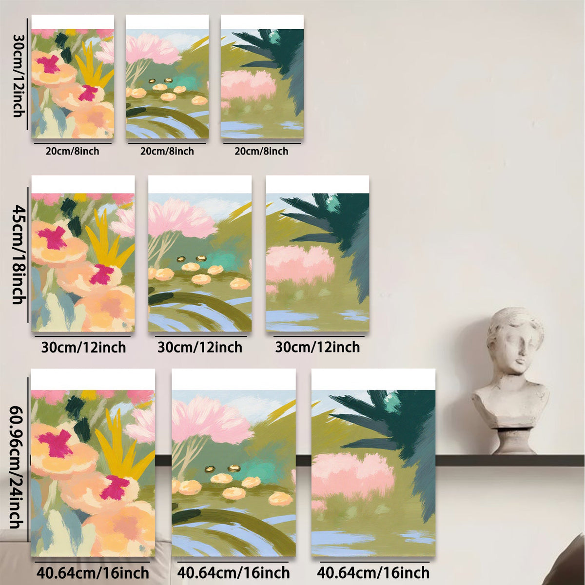 2D flat 1pc vibrant floral bloom canvas wall art for living room bedroom gallery wrapped modern farmhouse decor botanical prints cozy home