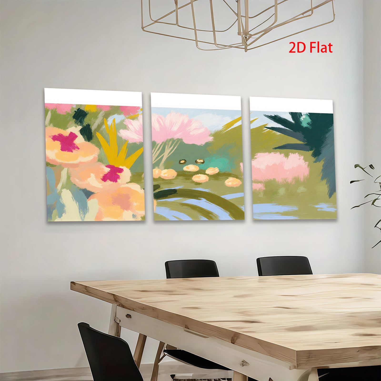 2D flat 1pc vibrant floral bloom canvas wall art for living room bedroom gallery wrapped modern farmhouse decor botanical prints cozy home