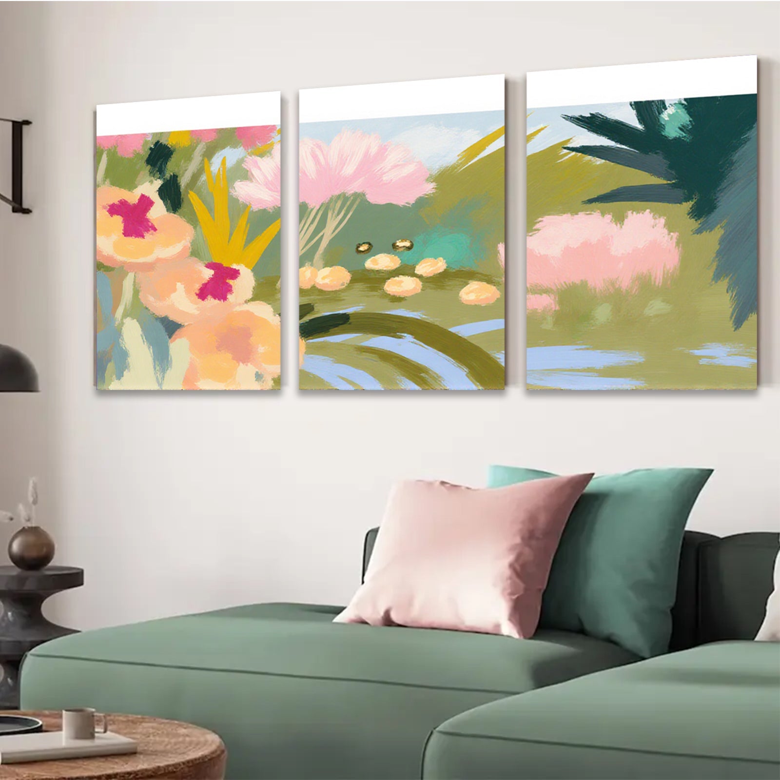 2D flat 1pc vibrant floral bloom canvas wall art for living room bedroom gallery wrapped modern farmhouse decor botanical prints cozy home