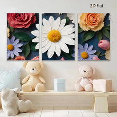 2D flat 1pc vibrant floral bloom delightful spring garden wall art bedroom living room decor farmhouse style modern canvas prints
