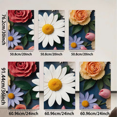 2D flat 1pc vibrant floral bloom delightful spring garden wall art bedroom living room decor farmhouse style modern canvas prints