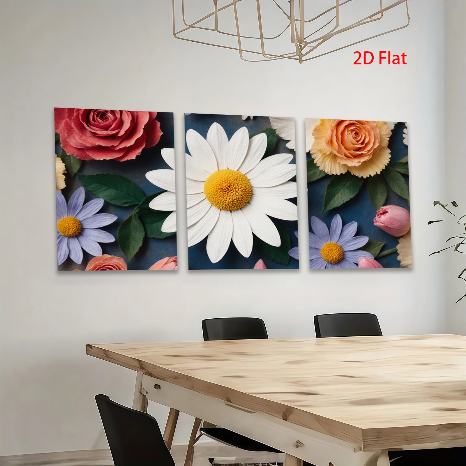 2D flat 1pc vibrant floral bloom delightful spring garden wall art bedroom living room decor farmhouse style modern canvas prints