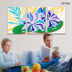 2D flat 1pc vibrant floral bloom painting abstract wall art modern farmhouse living room bedroom decor gallery wrapped canvas beautiful statement piece