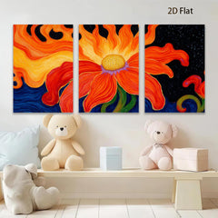 2D flat 1pc vibrant floral bloom wall art canvas print for living room bedroom home decor farmhouse style gallery wrapped modern abstract