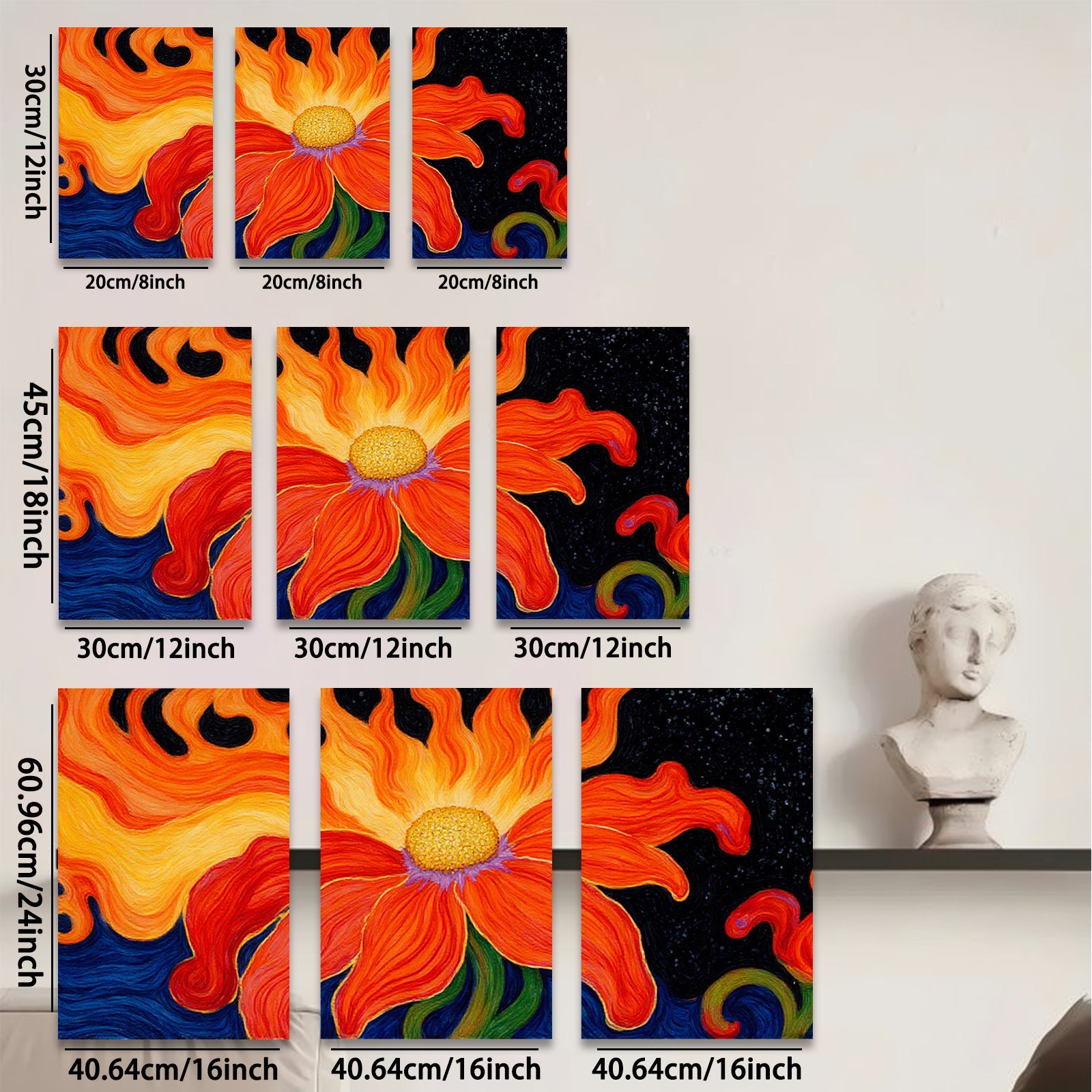 2D flat 1pc vibrant floral bloom wall art canvas print for living room bedroom home decor farmhouse style gallery wrapped modern abstract