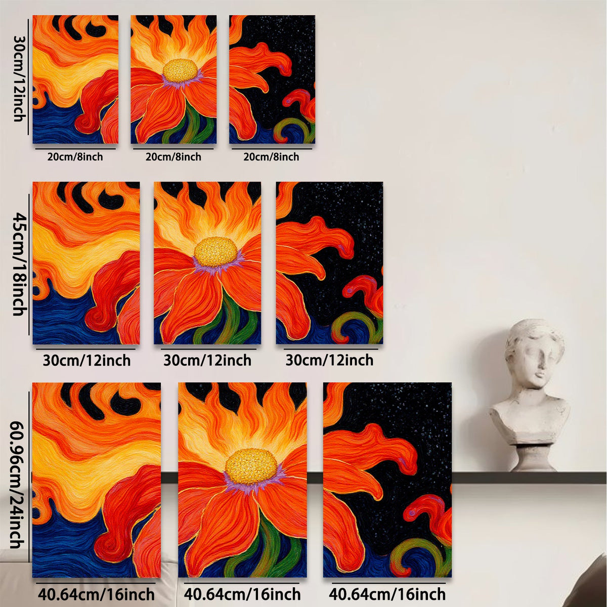2D flat 1pc vibrant floral bloom wall art canvas print for living room bedroom home decor farmhouse style gallery wrapped modern abstract