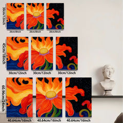 2D flat 1pc vibrant floral bloom wall art canvas print for living room bedroom home decor farmhouse style gallery wrapped modern abstract