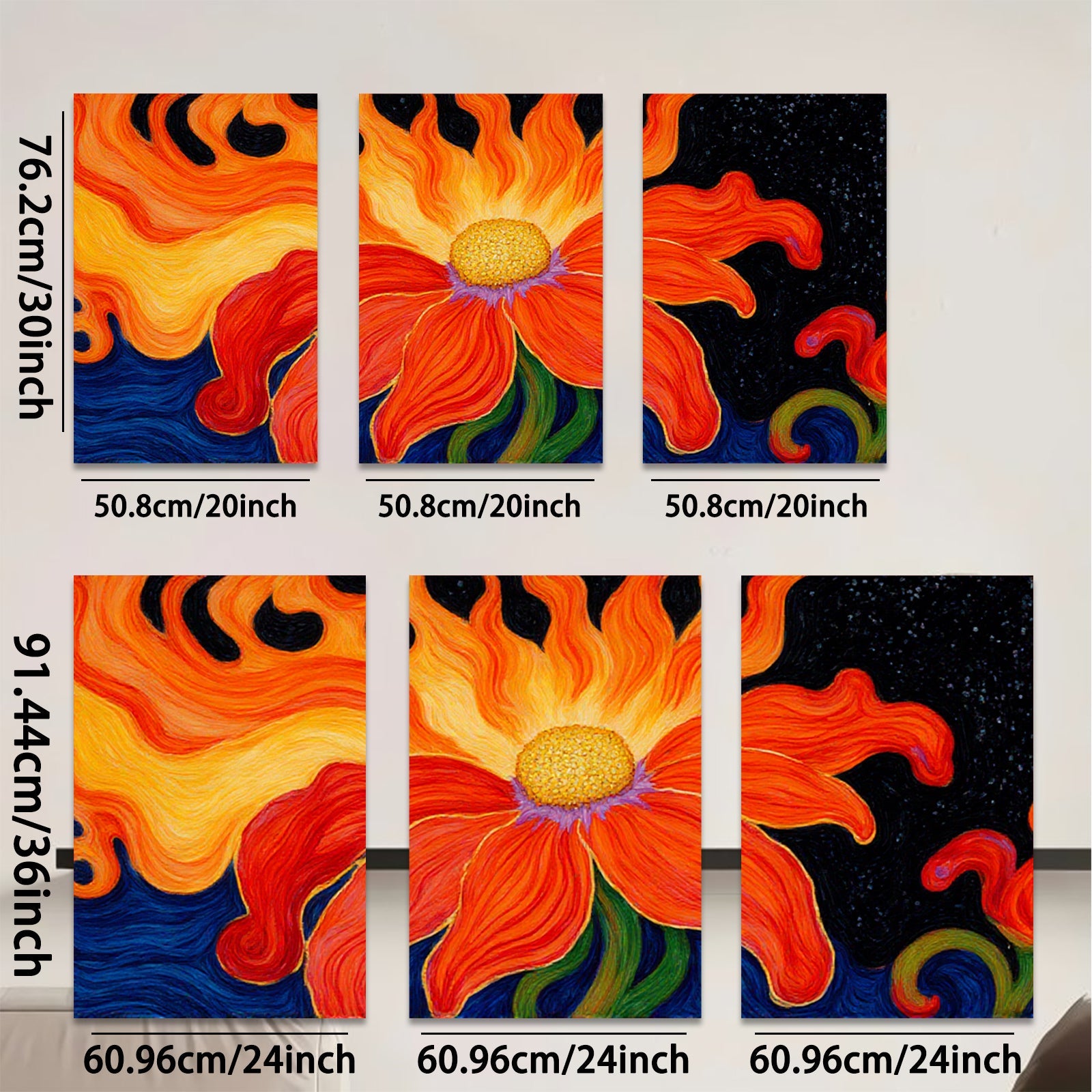 2D flat 1pc vibrant floral bloom wall art canvas print for living room bedroom home decor farmhouse style gallery wrapped modern abstract