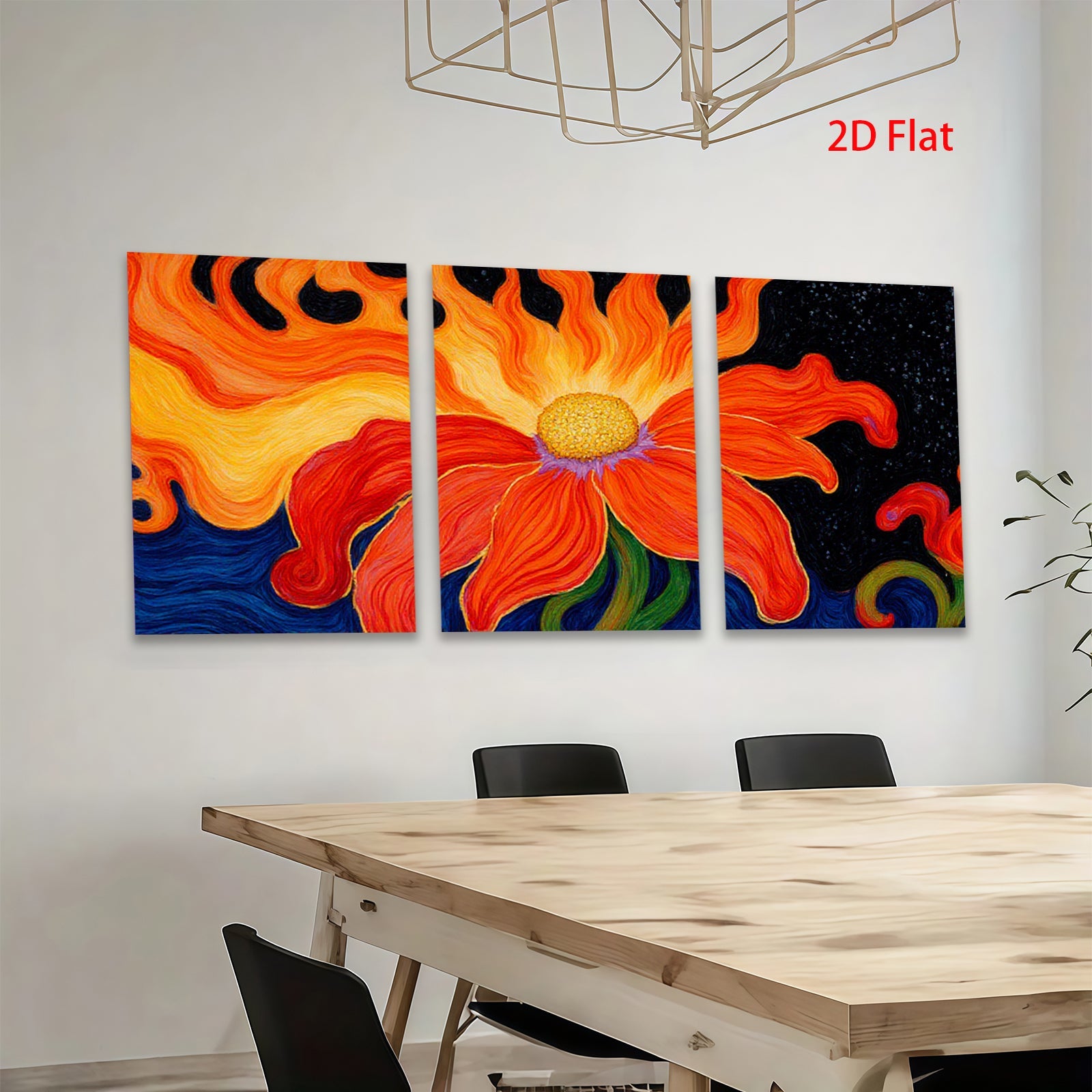 2D flat 1pc vibrant floral bloom wall art canvas print for living room bedroom home decor farmhouse style gallery wrapped modern abstract