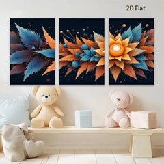 2D flat 1pc vibrant floral bloom wall art canvas prints for living room bedroom home decor modern farmhouse style gallery wrapped ready to hang