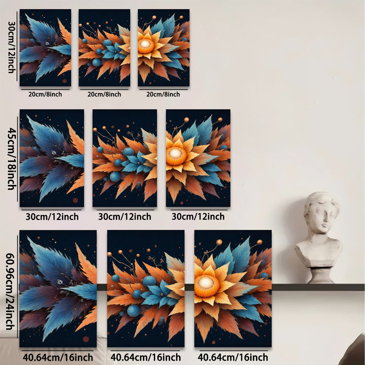 2D flat 1pc vibrant floral bloom wall art canvas prints for living room bedroom home decor modern farmhouse style gallery wrapped ready to hang