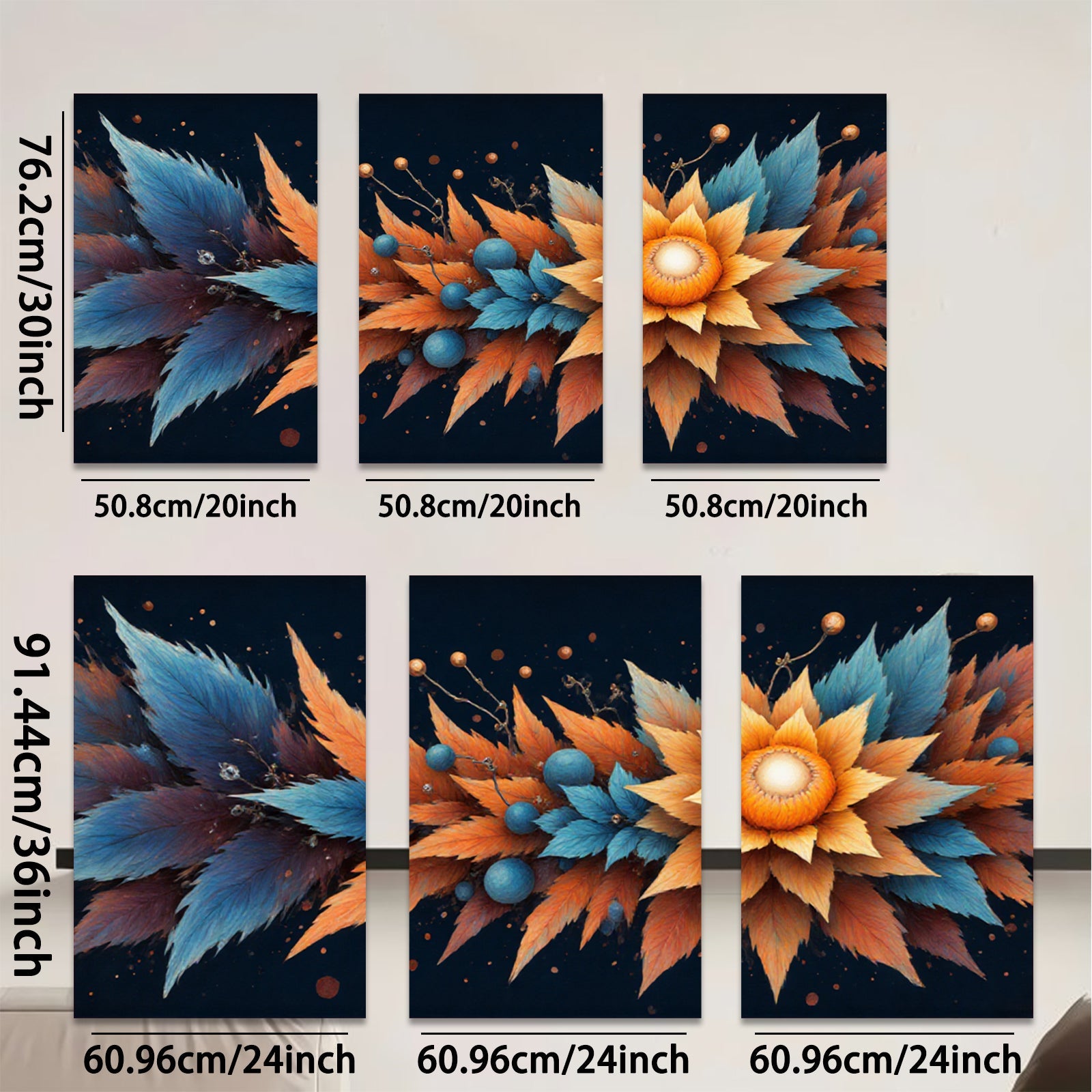 2D flat 1pc vibrant floral bloom wall art canvas prints for living room bedroom home decor modern farmhouse style gallery wrapped ready to hang