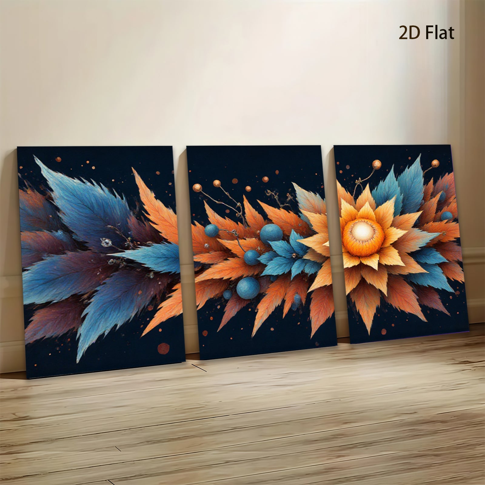 2D flat 1pc vibrant floral bloom wall art canvas prints for living room bedroom home decor modern farmhouse style gallery wrapped ready to hang