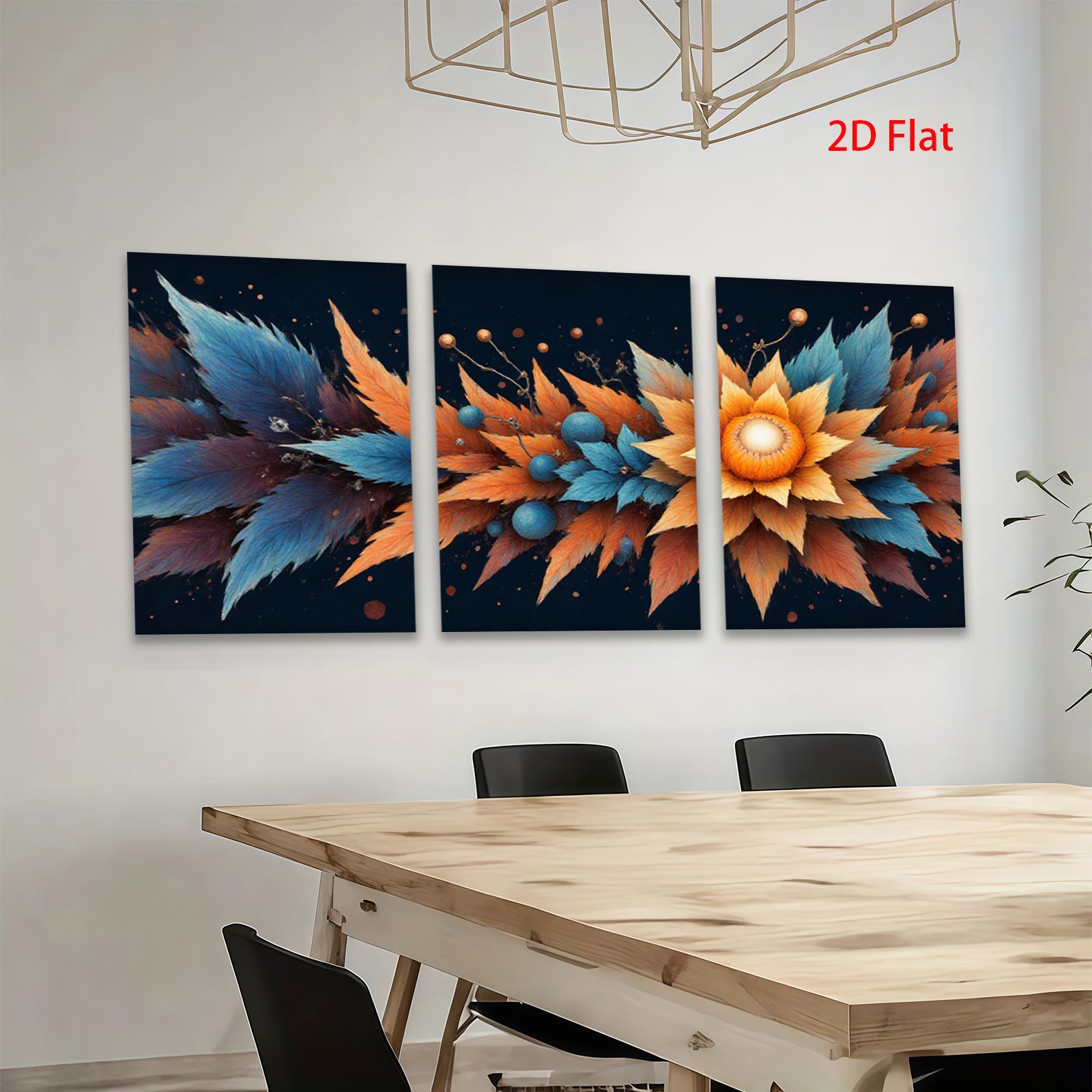 2D flat 1pc vibrant floral bloom wall art canvas prints for living room bedroom home decor modern farmhouse style gallery wrapped ready to hang