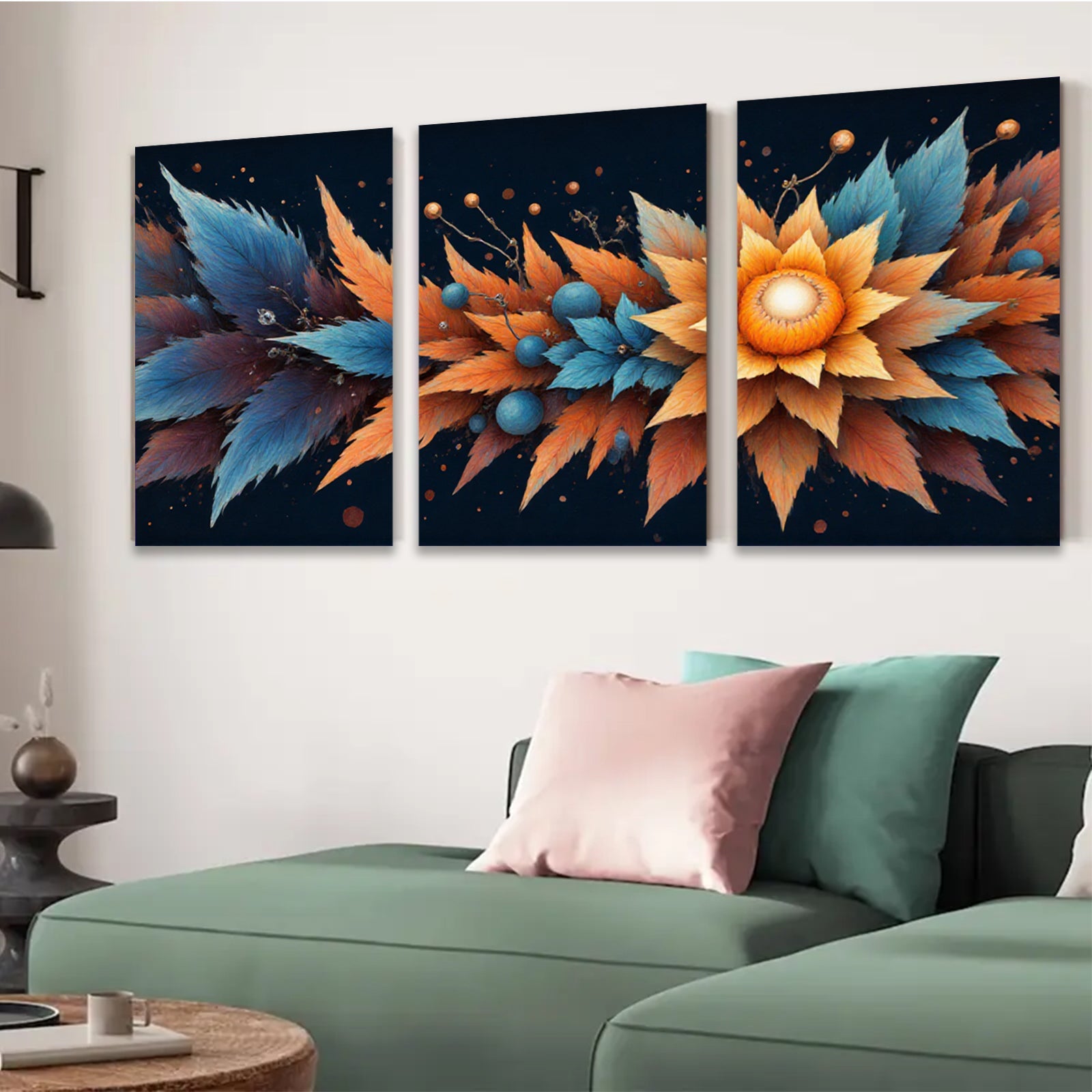 2D flat 1pc vibrant floral bloom wall art canvas prints for living room bedroom home decor modern farmhouse style gallery wrapped ready to hang