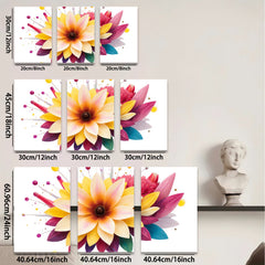 2D flat 1pc vibrant floral bloom wall art for living room bedroom home decor farmhouse style modern botanical prints canvas paintings