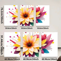 2D flat 1pc vibrant floral bloom wall art for living room bedroom home decor farmhouse style modern botanical prints canvas paintings