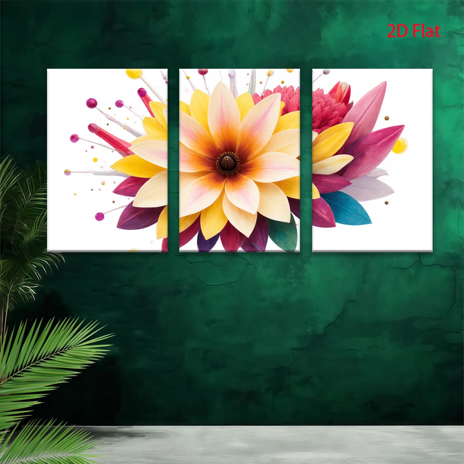 2D flat 1pc vibrant floral bloom wall art for living room bedroom home decor farmhouse style modern botanical prints canvas paintings
